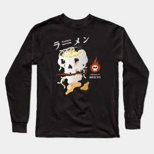 Cool Skull Spicy Ramen Long Sleeve T-Shirt